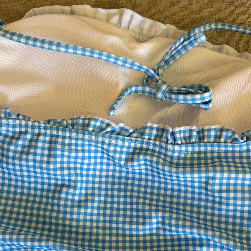 Blue Gingham Ruffle Two-Piece Tankini Set - Picture 10 of 10